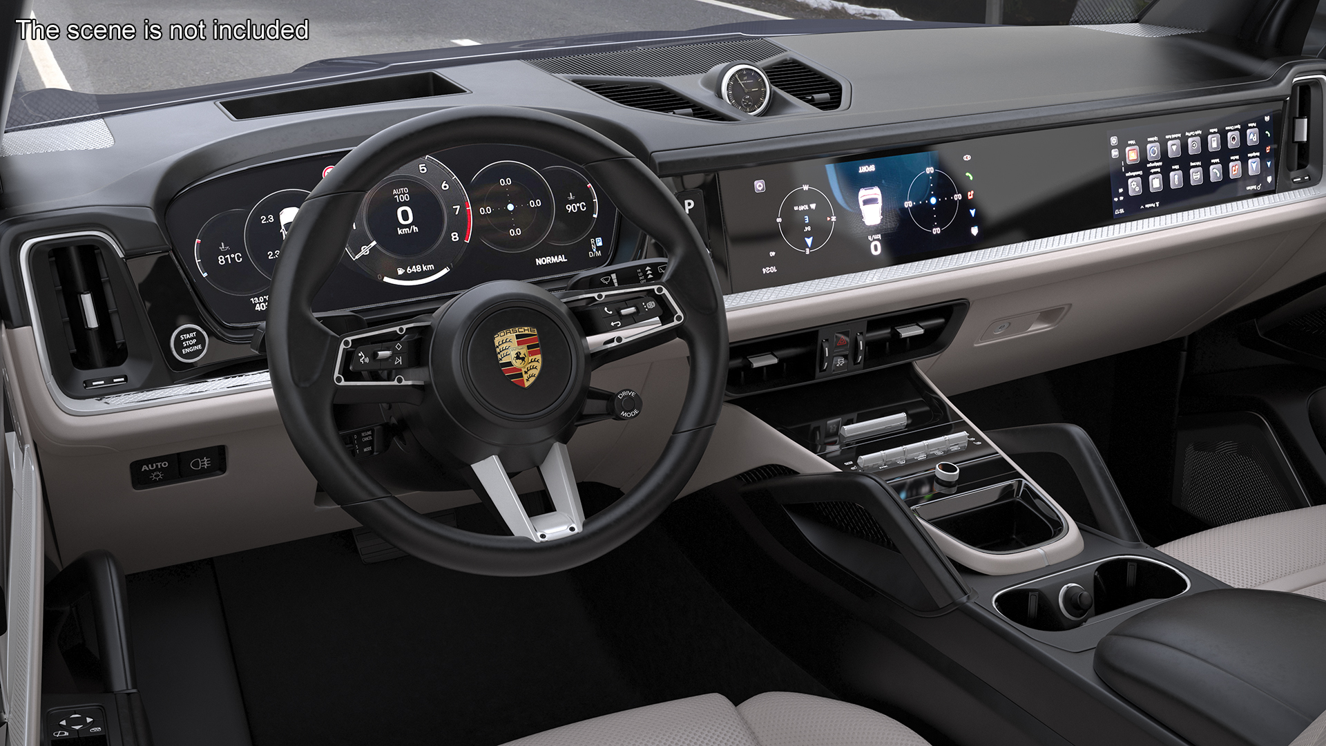 Porsche Cayenne Turbo E-Hybrid 2024 Gray Rigged 3D
