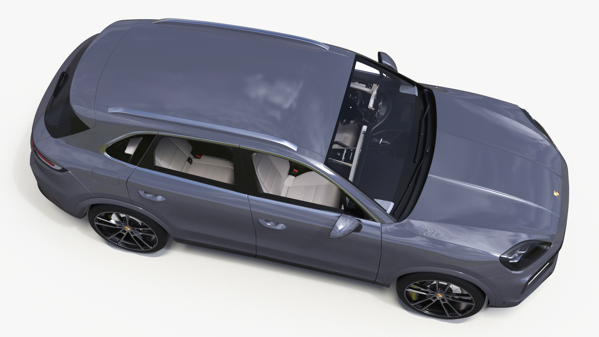 Porsche Cayenne Turbo E-Hybrid 2024 Gray Rigged 3D