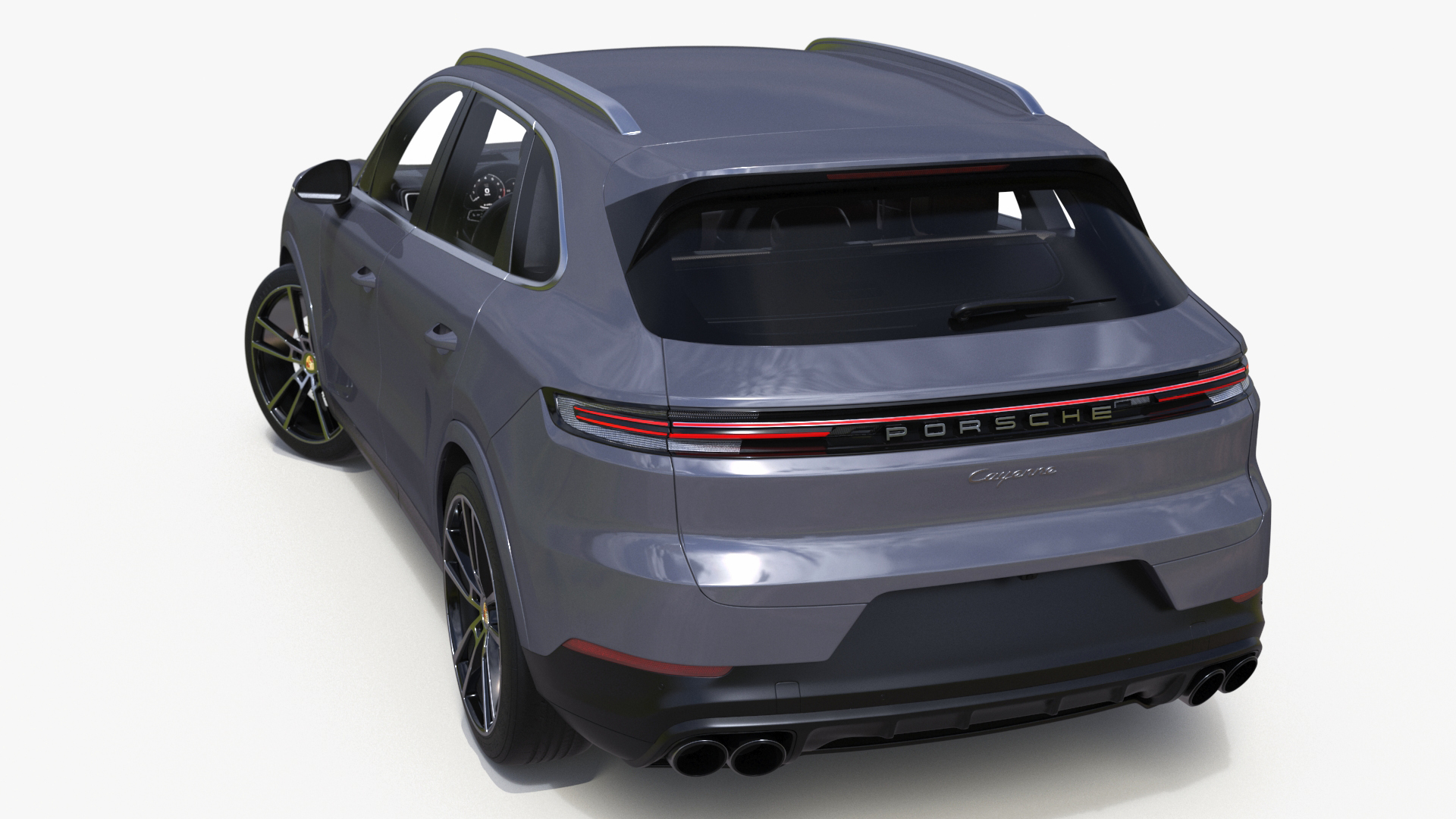Porsche Cayenne Turbo E-Hybrid 2024 Gray Rigged 3D
