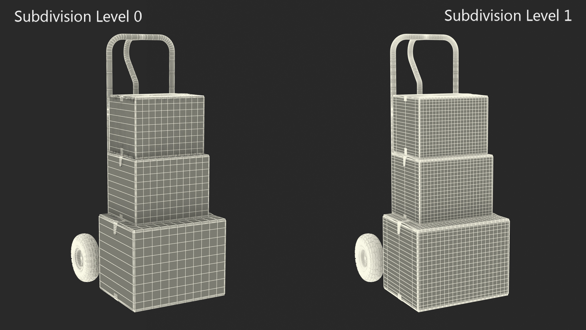 3D model Handtruck with Boxes