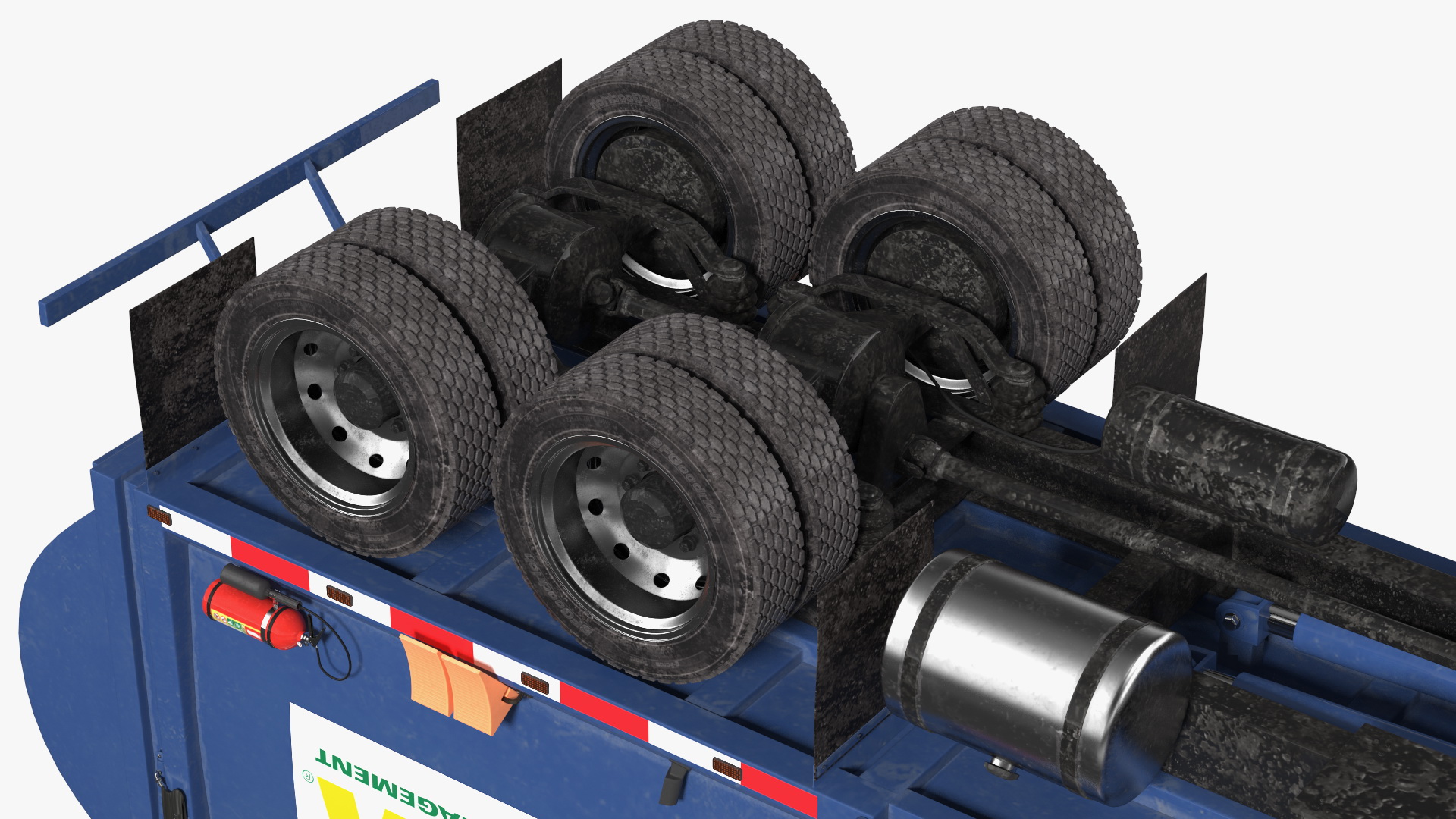 Mack Garbage Truck with Dumpster Blue 3D
