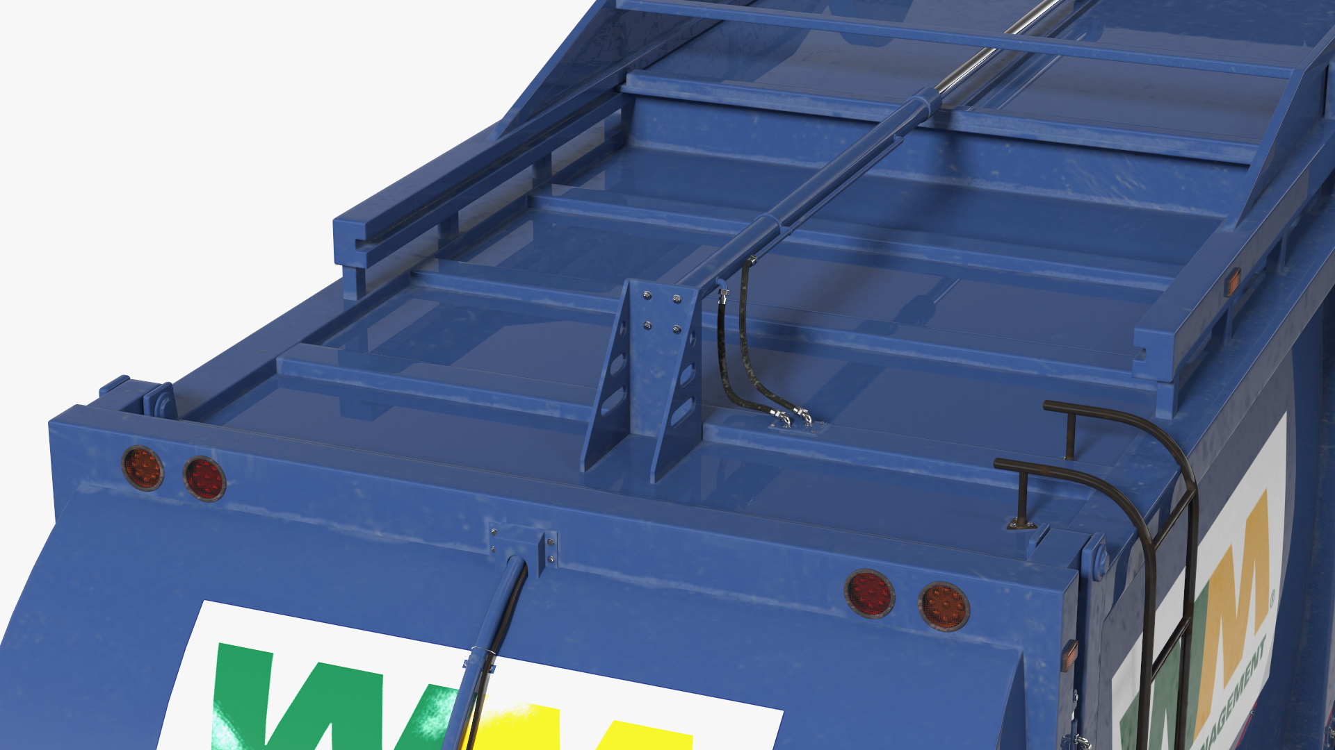 Mack Garbage Truck with Dumpster Blue 3D