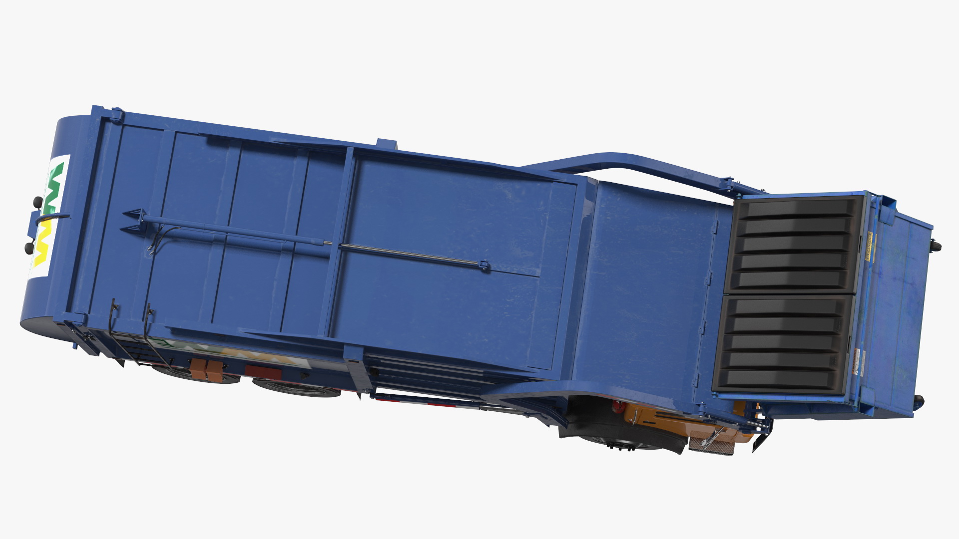 Mack Garbage Truck with Dumpster Blue 3D