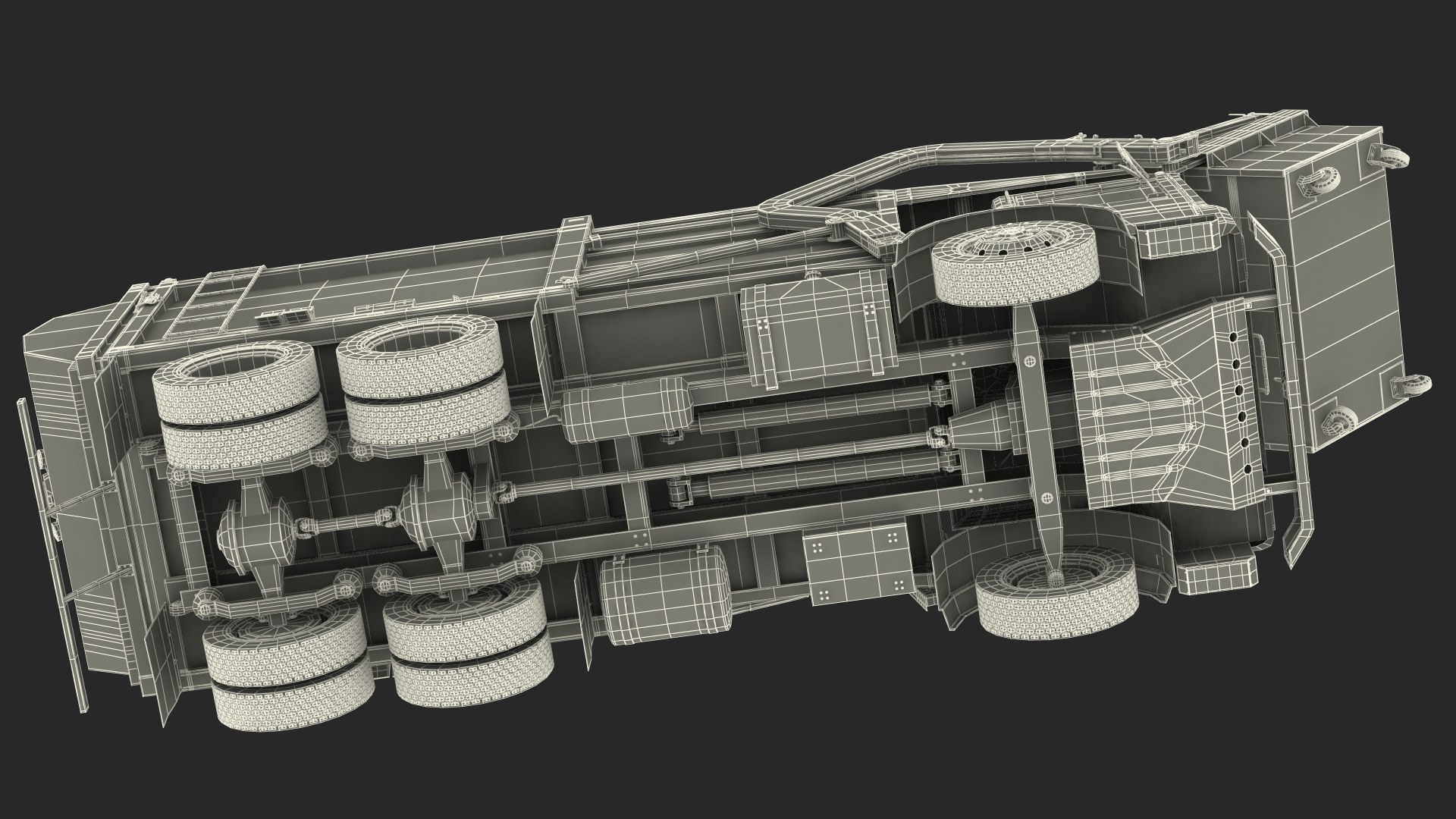 Mack Garbage Truck with Dumpster Blue 3D