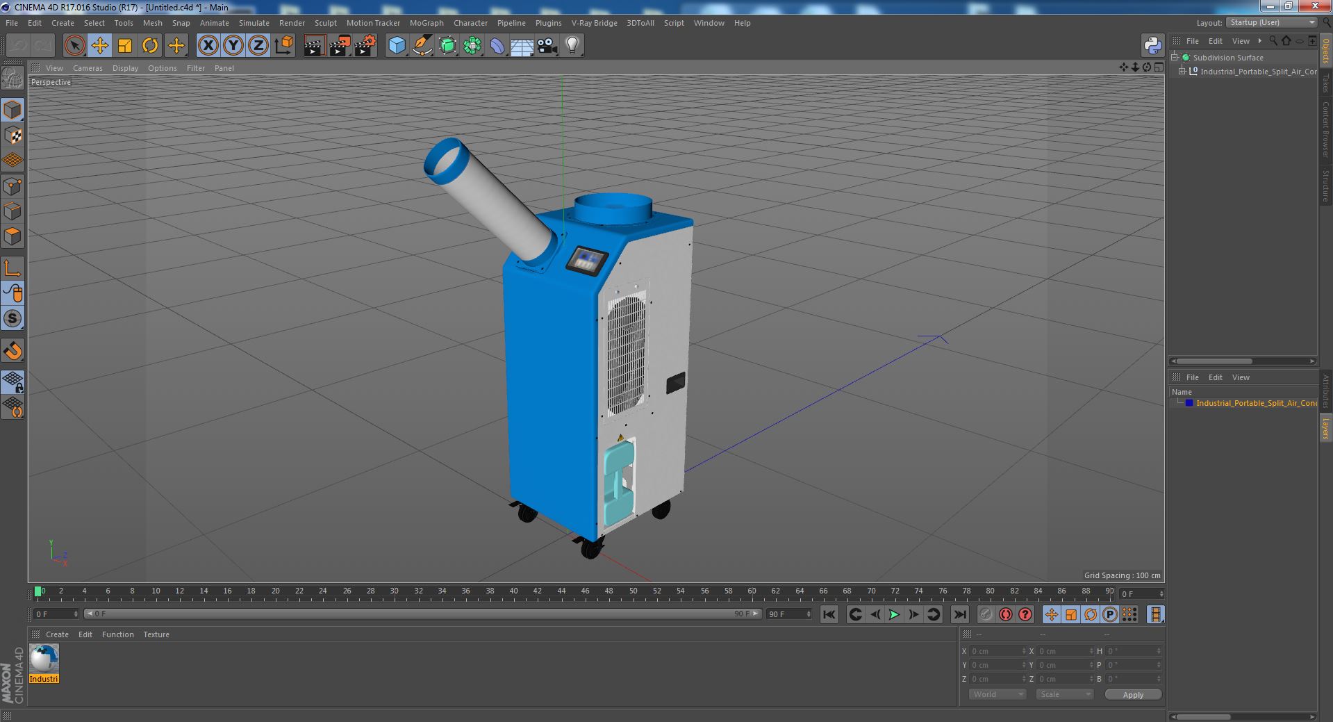 3D Industrial Portable Split Air Conditioner Mac 35 model