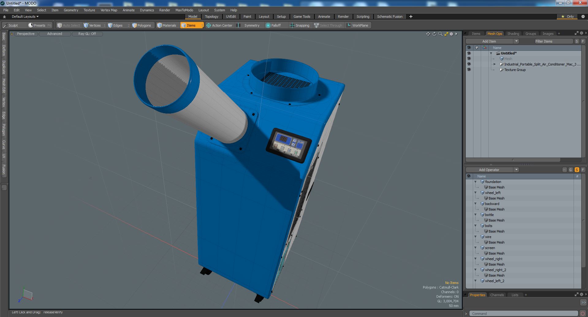 3D Industrial Portable Split Air Conditioner Mac 35 model
