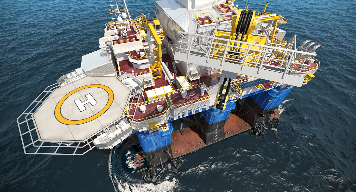 Drilling Rig Rigged 3D model