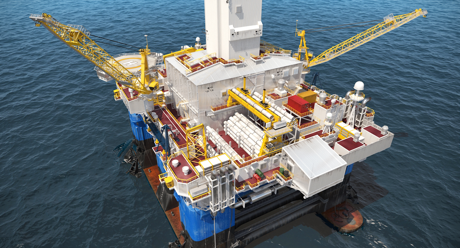 Drilling Rig Rigged 3D model