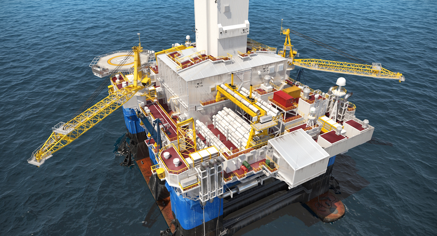 Drilling Rig Rigged 3D model