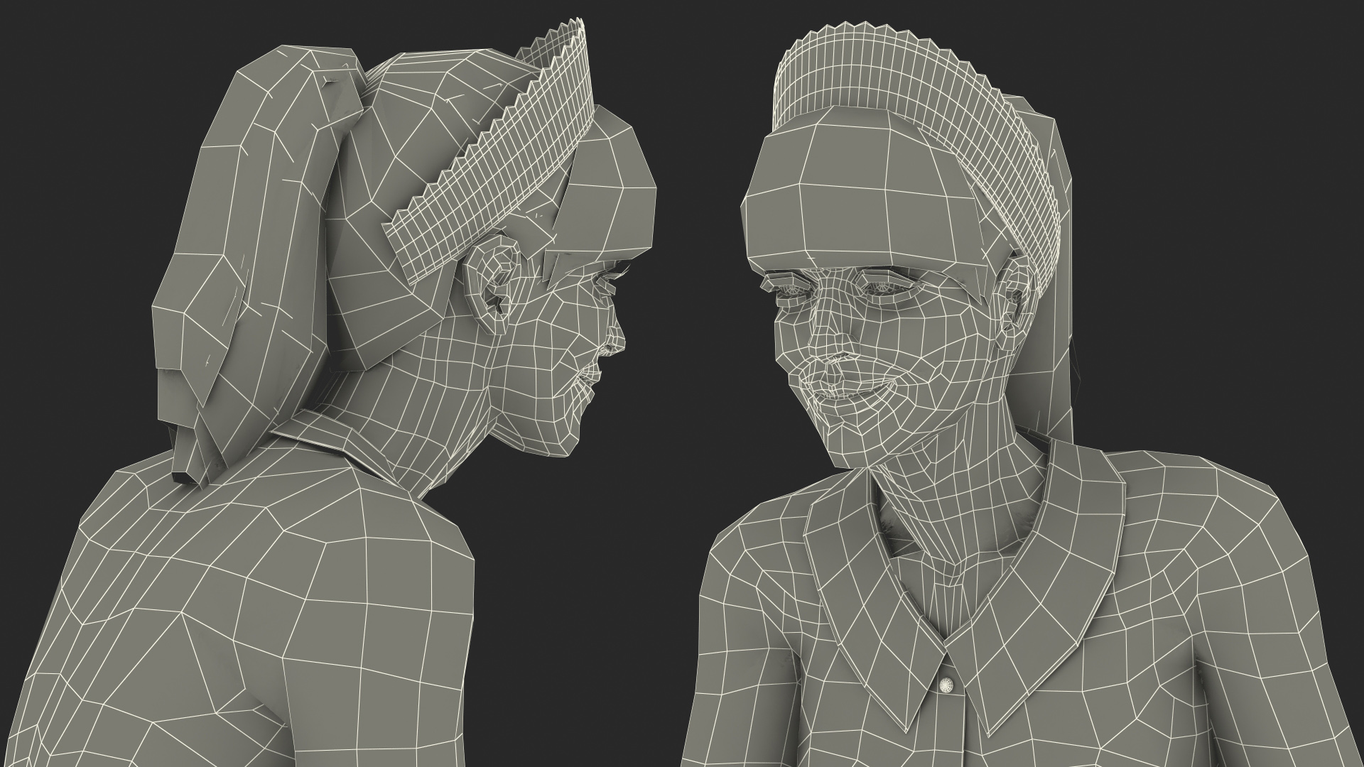 Housekeeping Maid with Dyson Big Ball Vacuum Cleaner Rigged 3D model