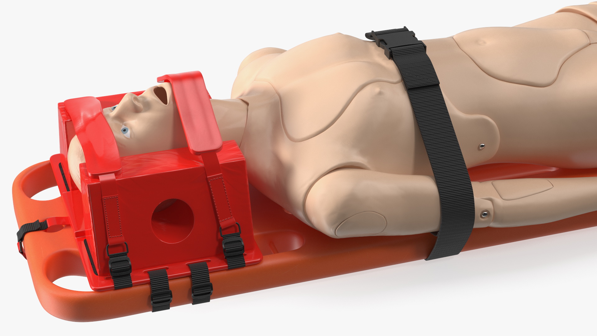 3D model Spinal Board Stretcher with Manikin