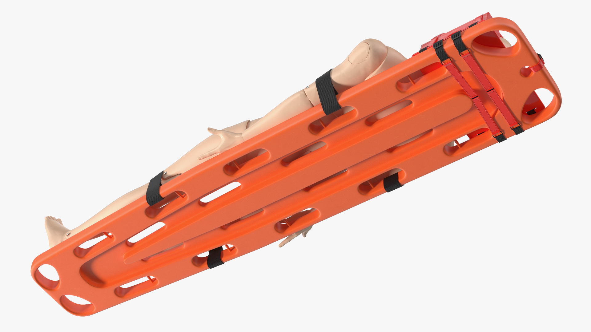 3D model Spinal Board Stretcher with Manikin