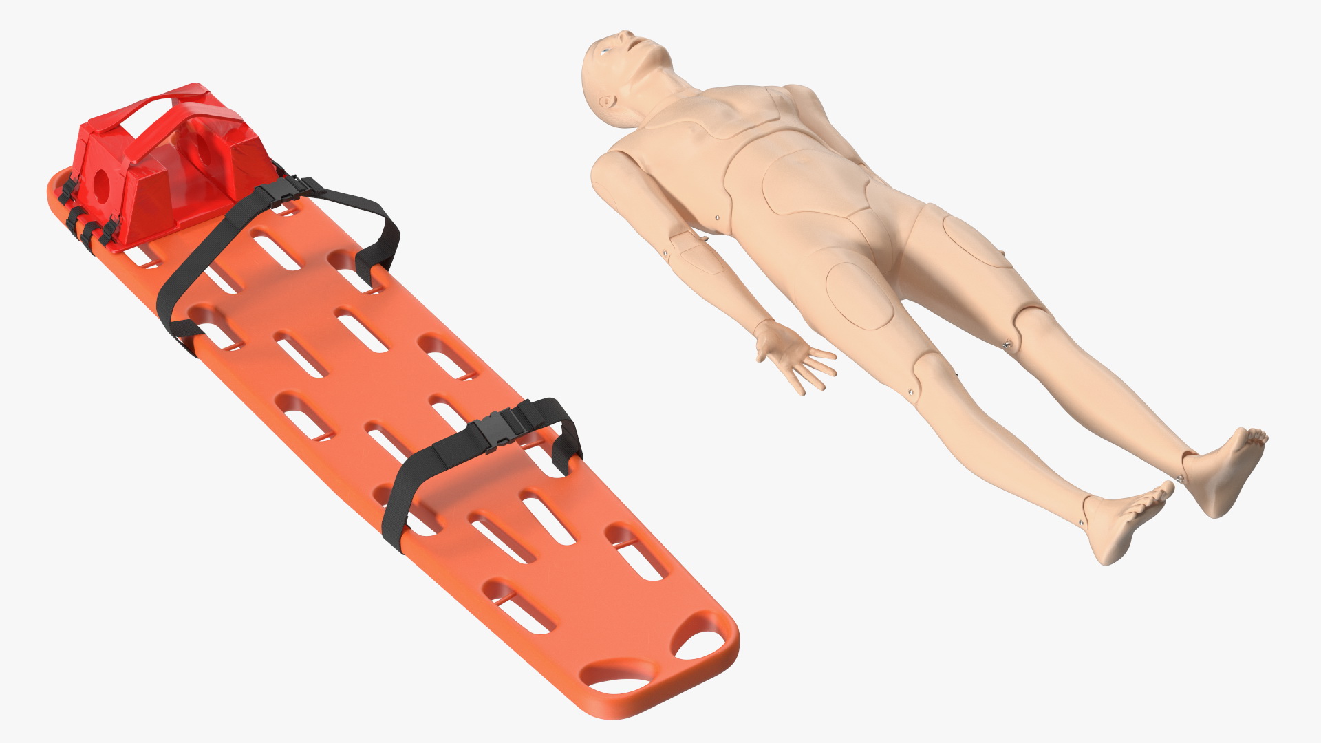 3D model Spinal Board Stretcher with Manikin