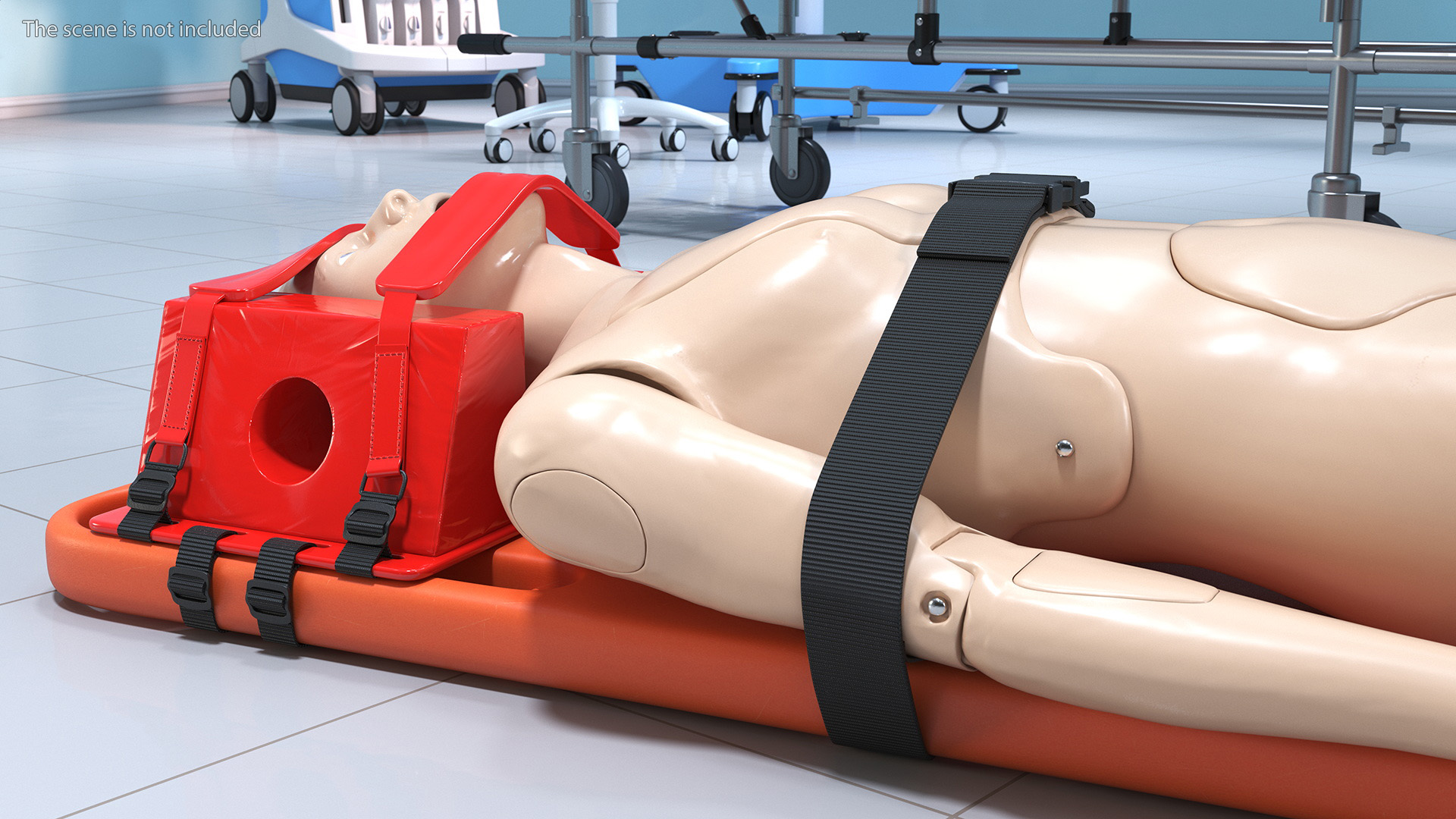 3D model Spinal Board Stretcher with Manikin