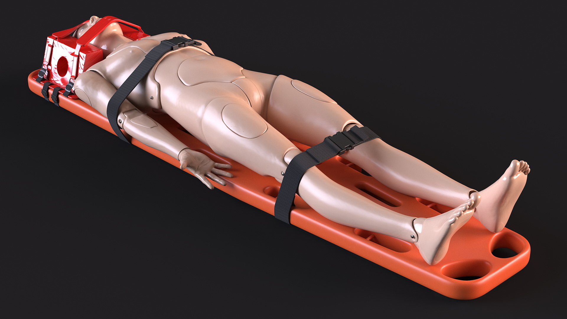 3D model Spinal Board Stretcher with Manikin