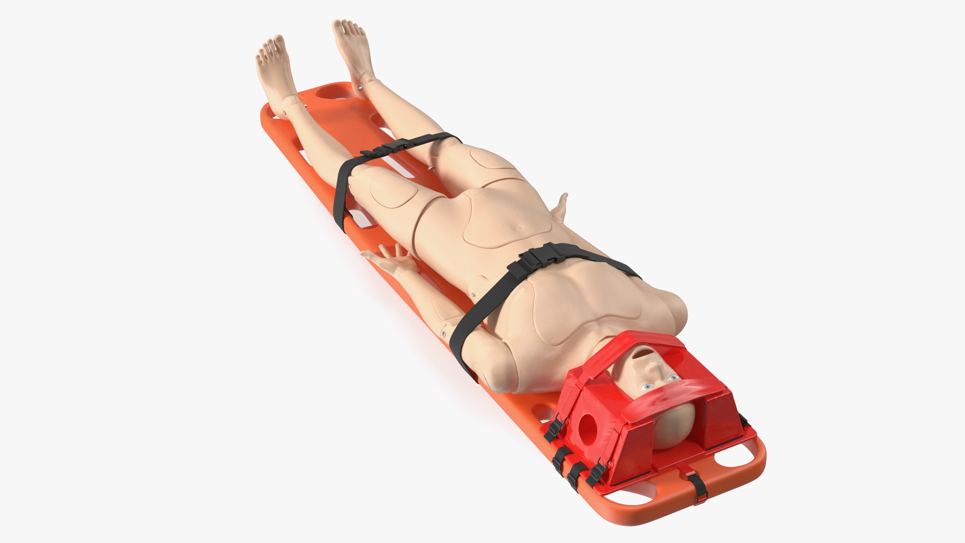 3D model Spinal Board Stretcher with Manikin