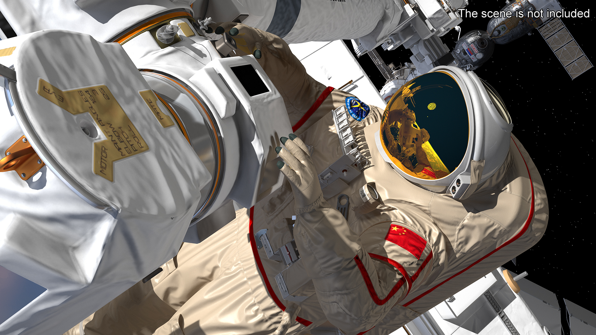 Chinese Astronaut Space Suit Haiying Rigged for Maya 3D