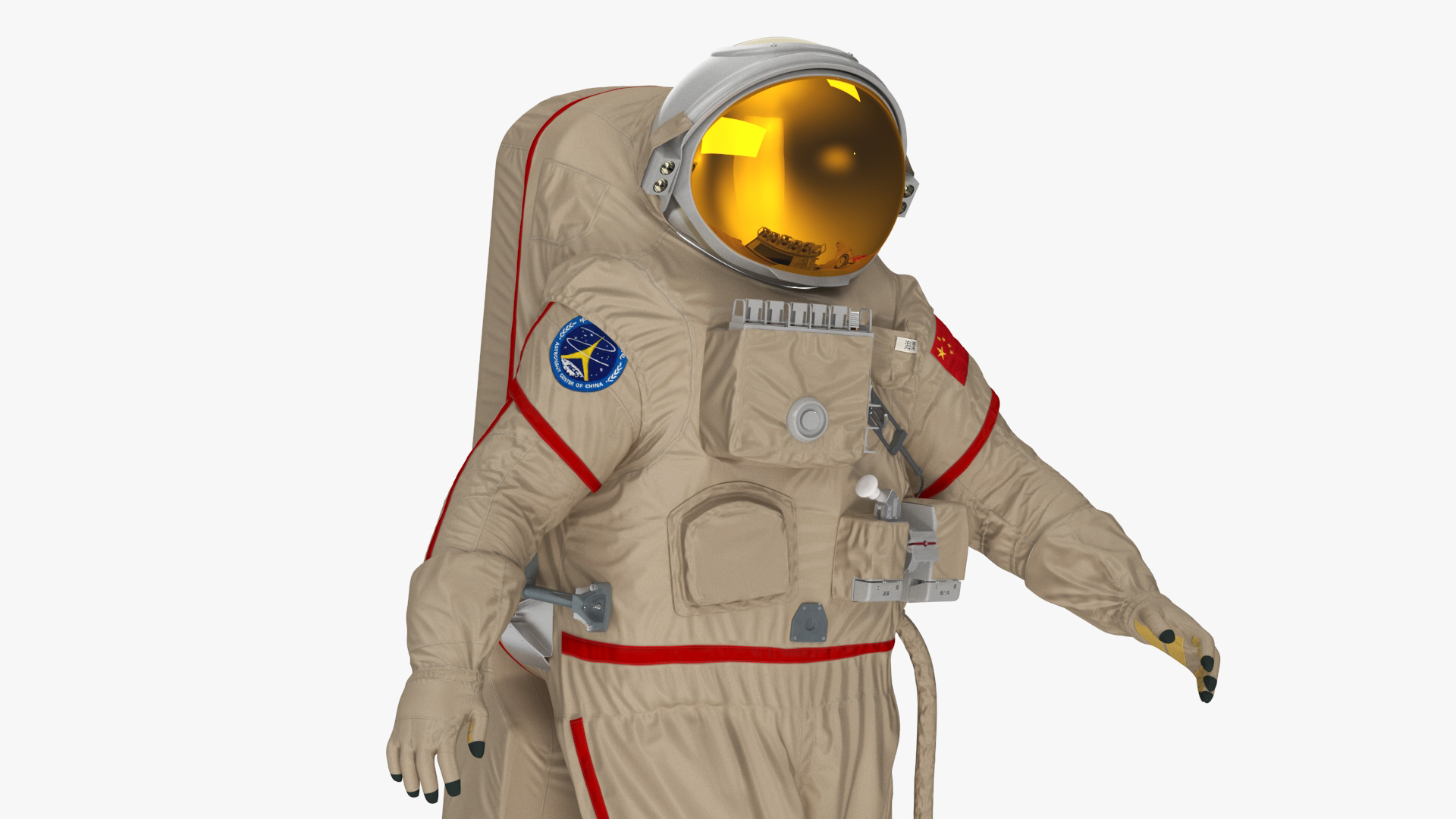 Chinese Astronaut Space Suit Haiying Rigged for Maya 3D