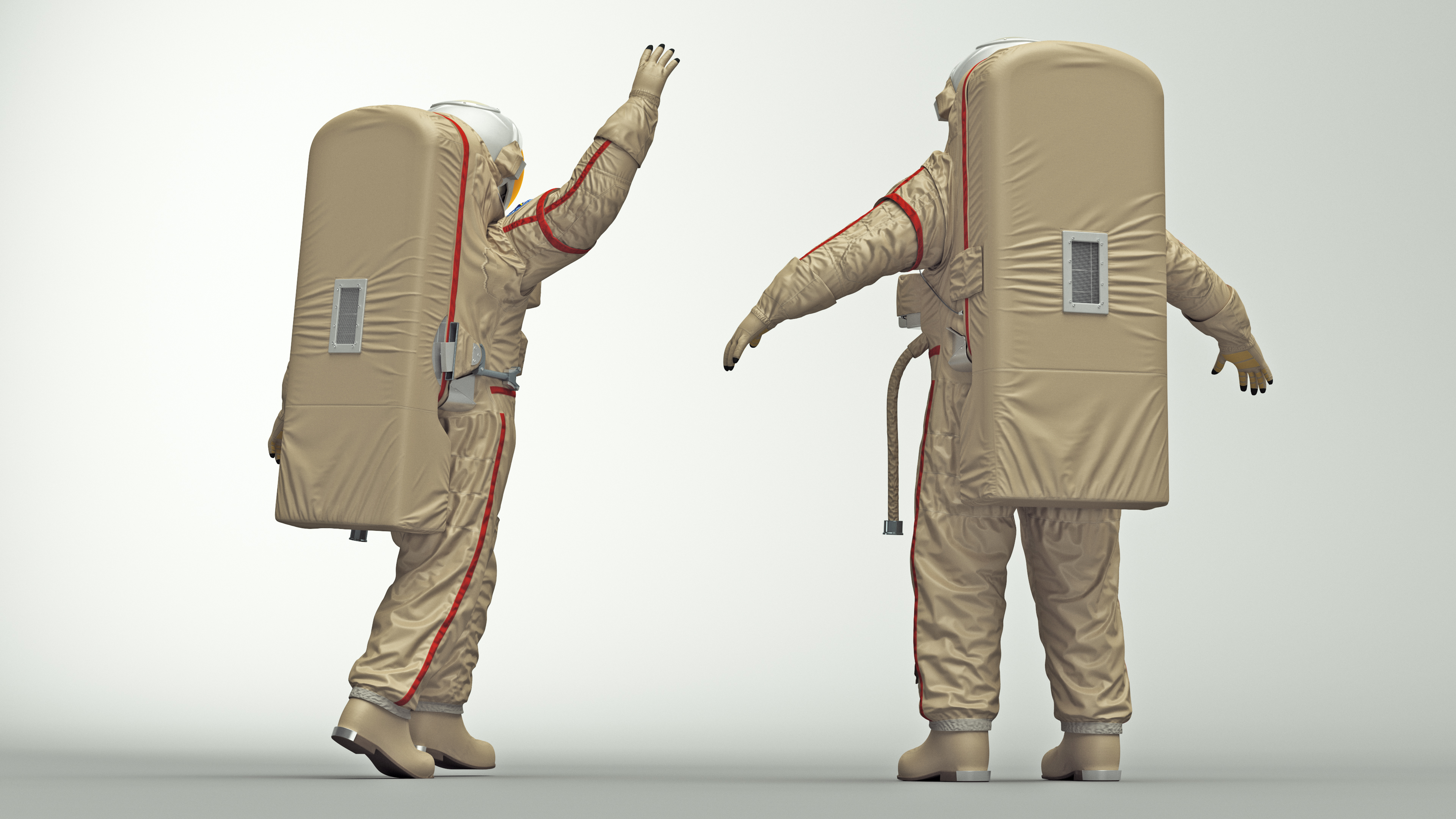 Chinese Astronaut Space Suit Haiying Rigged for Maya 3D