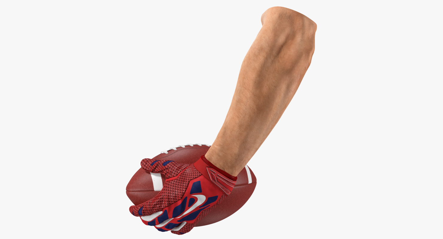 3D model Hand Holding American Football Ball