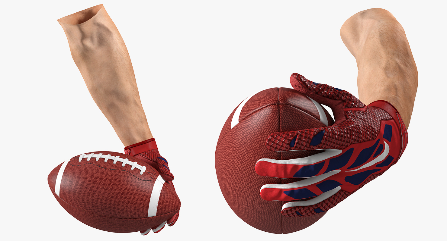 3D model Hand Holding American Football Ball
