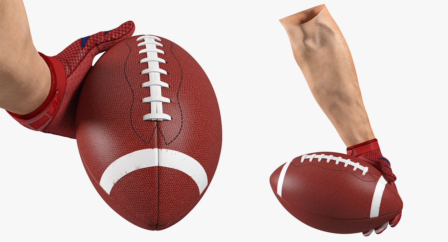 3D model Hand Holding American Football Ball