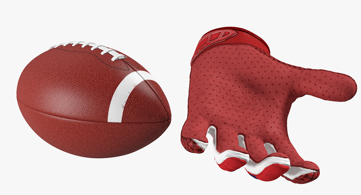 3D model Hand Holding American Football Ball