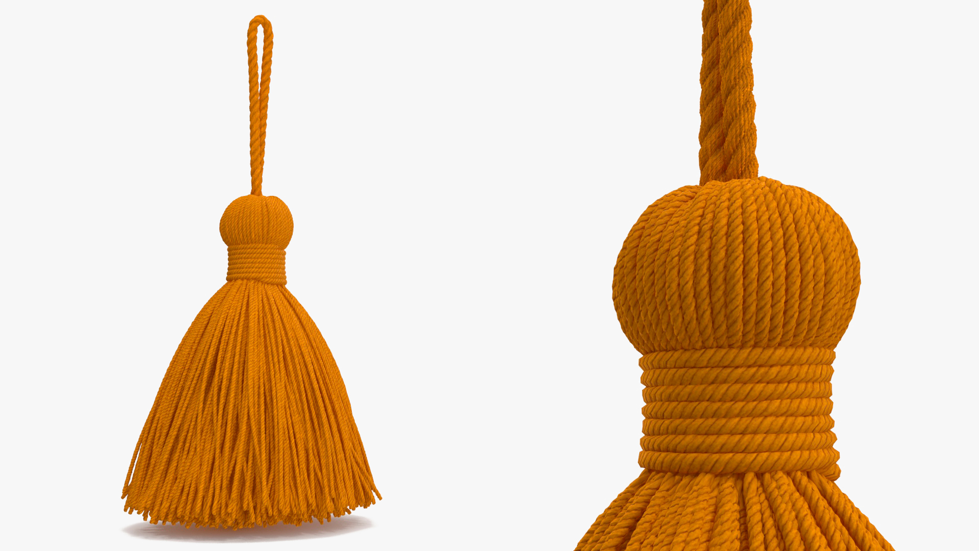 3D Yellow Yarn Tassel model