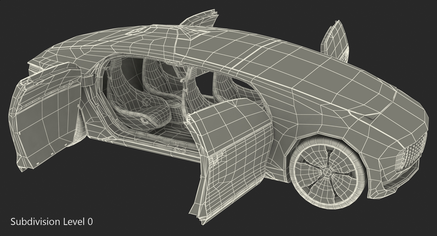 Mercedes Benz F015 Self Driving Car Concept Rigged for Cinema 4D 3D model
