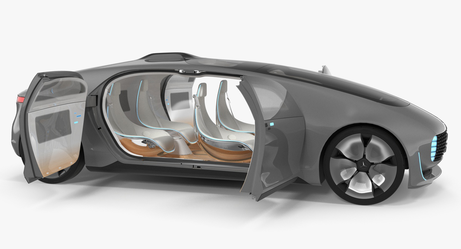 Mercedes Benz F015 Self Driving Car Concept Rigged for Cinema 4D 3D model