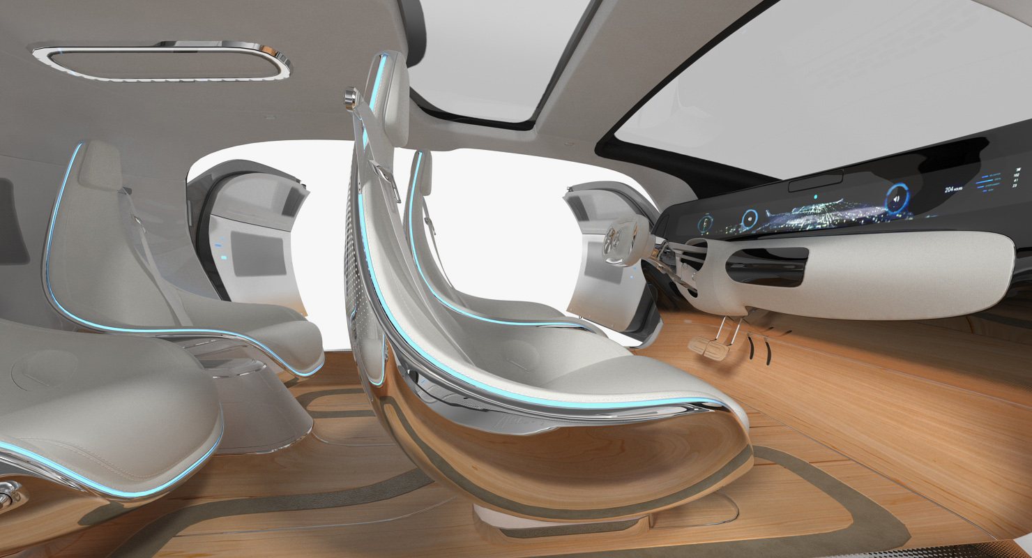 Mercedes Benz F015 Self Driving Car Concept Rigged for Cinema 4D 3D model