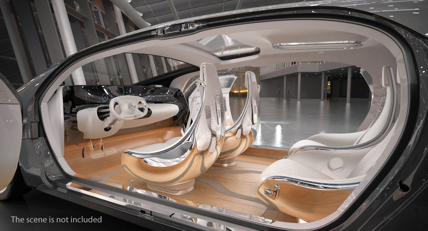 Mercedes Benz F015 Self Driving Car Concept Rigged for Cinema 4D 3D model