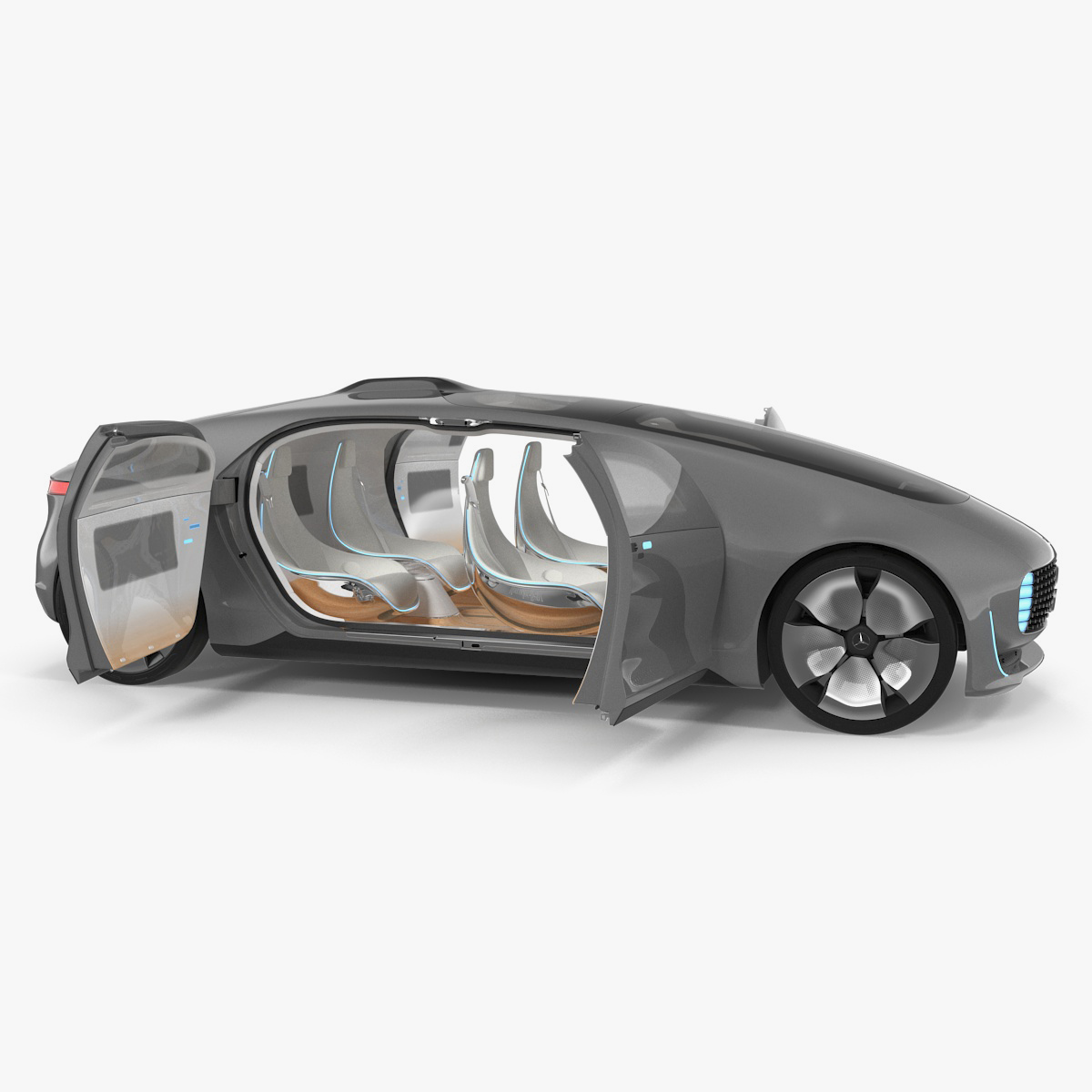 Mercedes Benz F015 Self Driving Car Concept Rigged for Cinema 4D 3D model