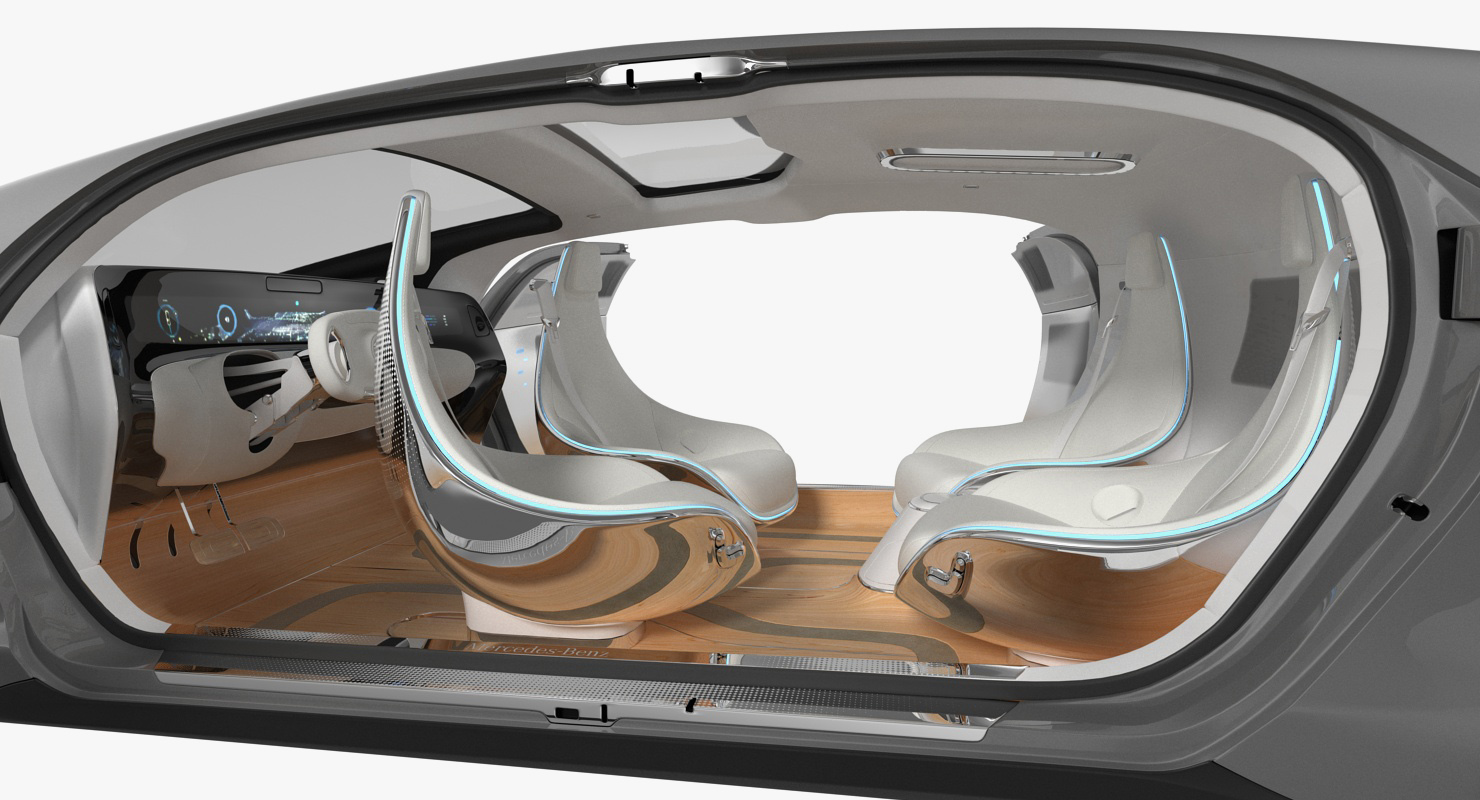 Mercedes Benz F015 Self Driving Car Concept Rigged for Cinema 4D 3D model