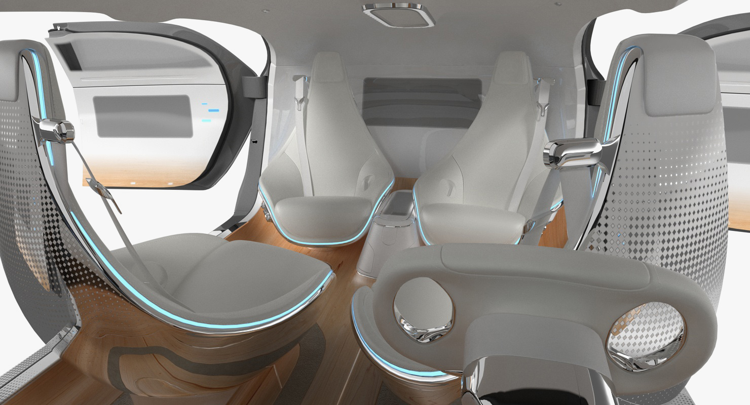 Mercedes Benz F015 Self Driving Car Concept Rigged for Cinema 4D 3D model