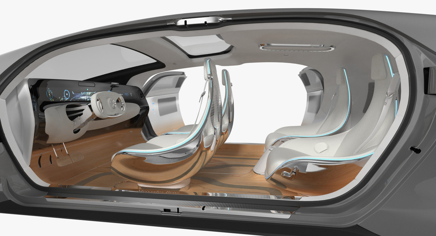 Mercedes Benz F015 Self Driving Car Concept Rigged for Cinema 4D 3D model