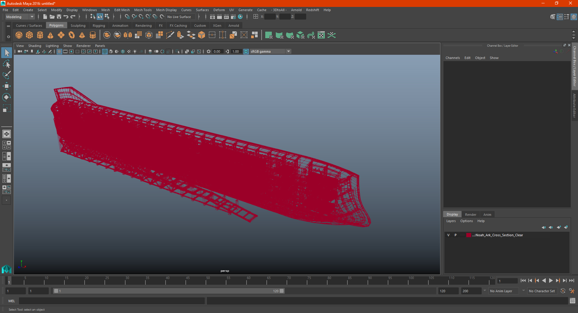 3D Noah Ark Cross Section Clear model