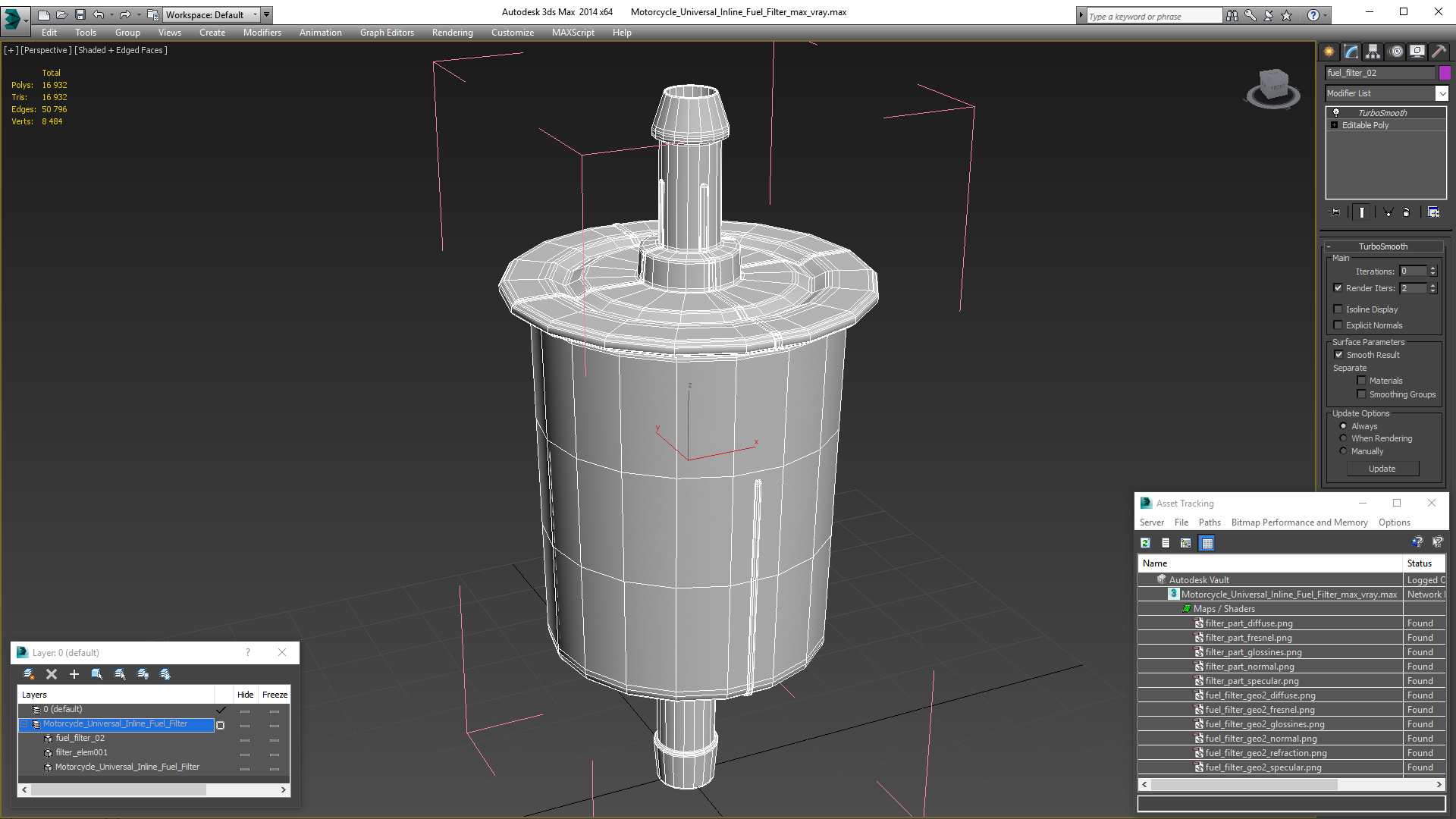Motorcycle Universal Inline Fuel Filter 3D model