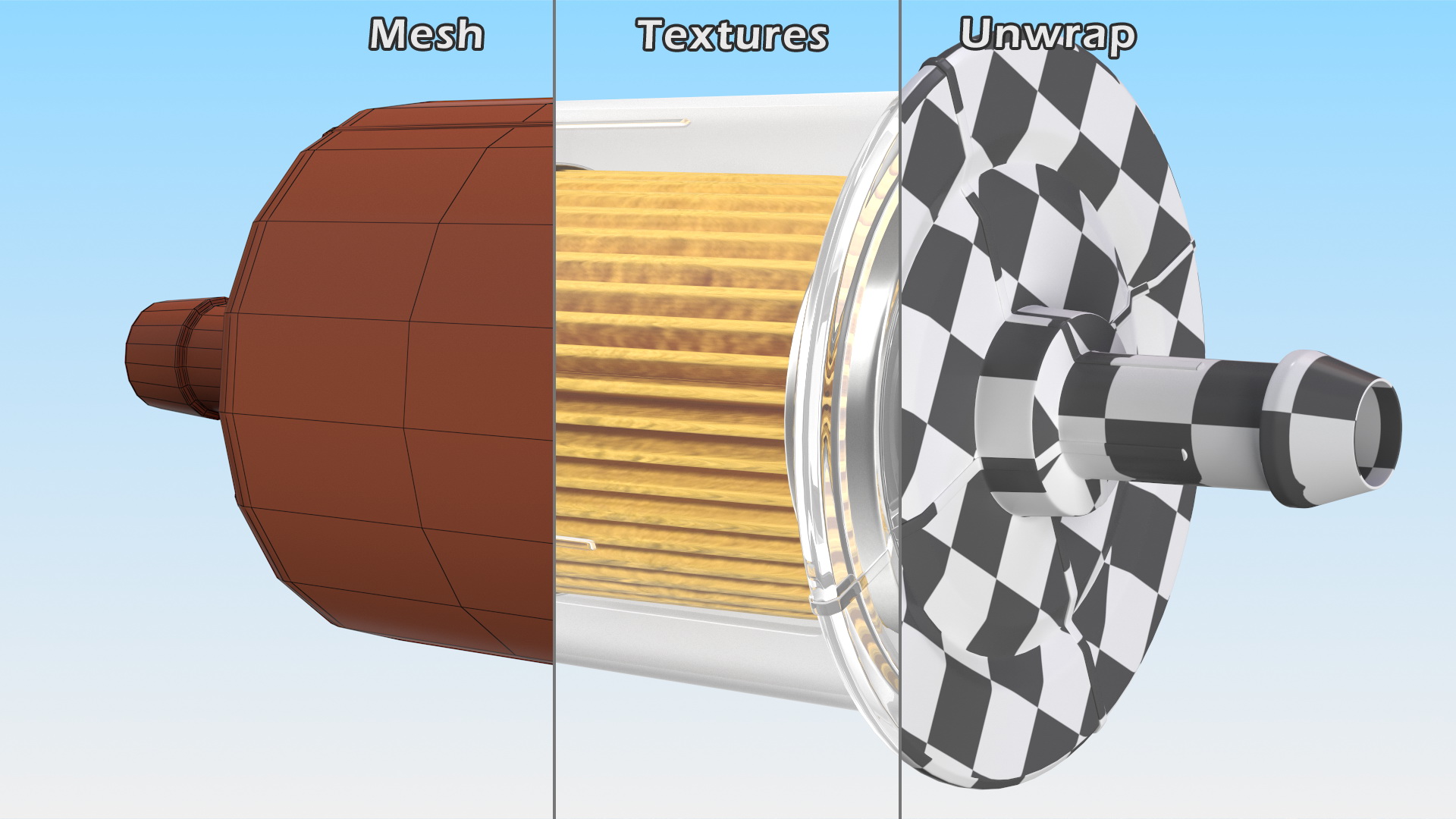 Motorcycle Universal Inline Fuel Filter 3D model