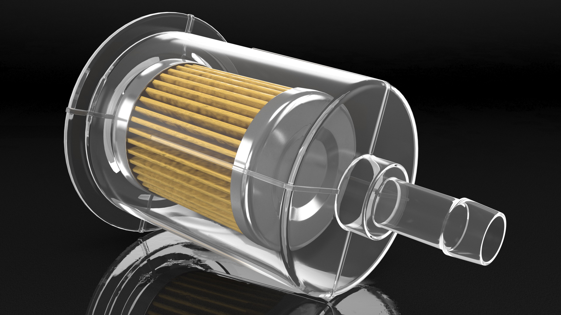 Motorcycle Universal Inline Fuel Filter 3D model