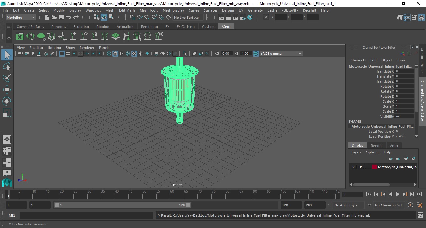 Motorcycle Universal Inline Fuel Filter 3D model