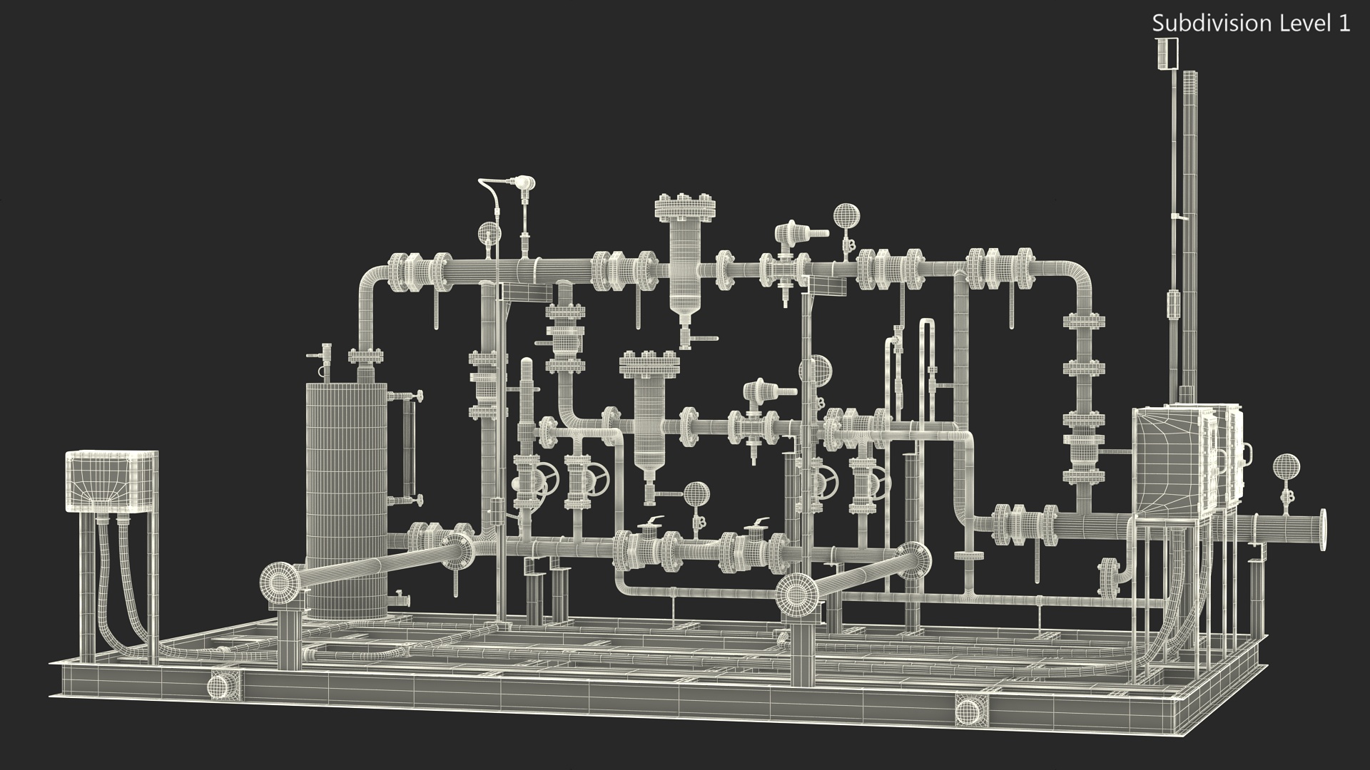 LNG Gas Filling Station Pipe Block 3D model