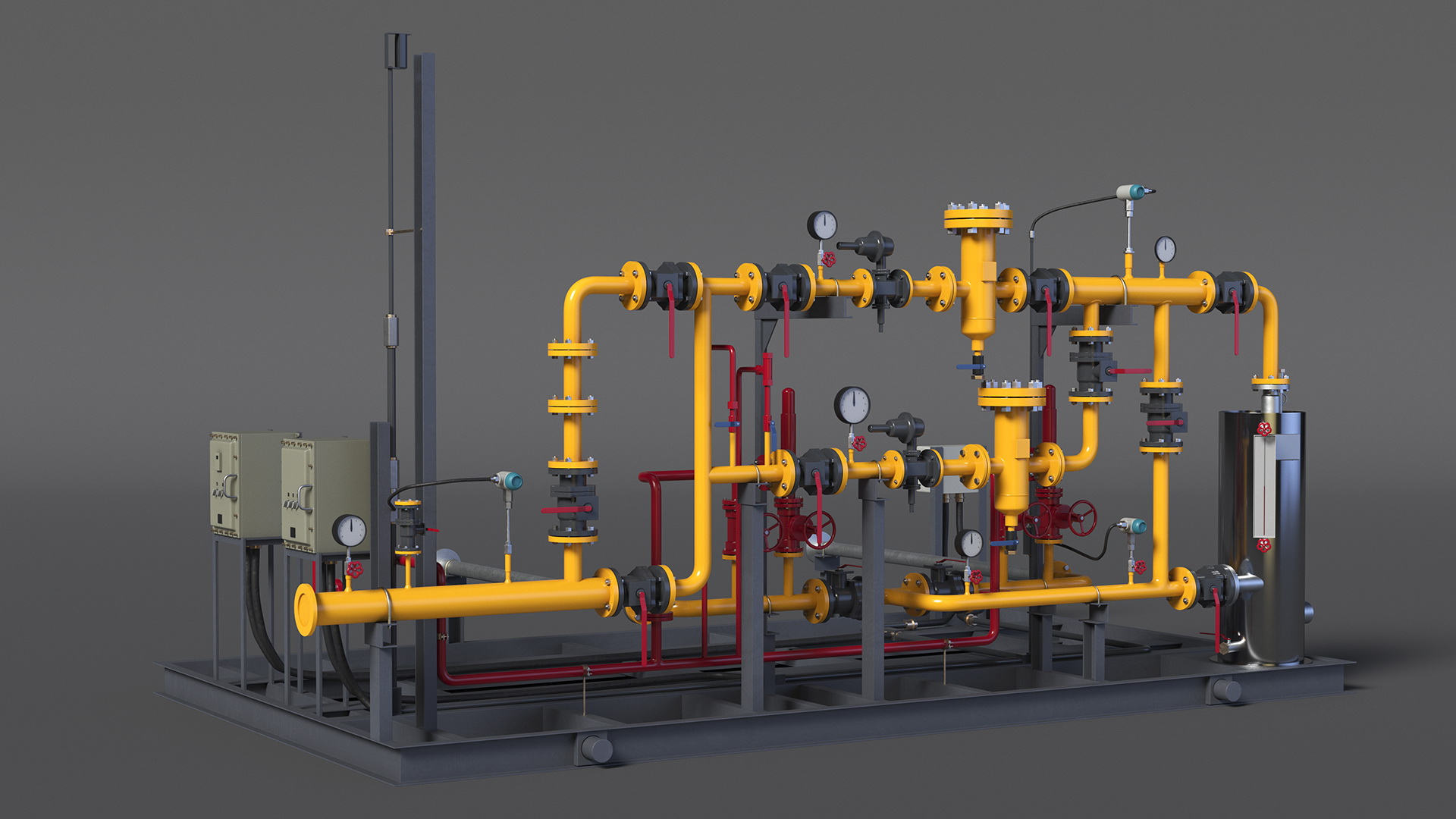 LNG Gas Filling Station Pipe Block 3D model