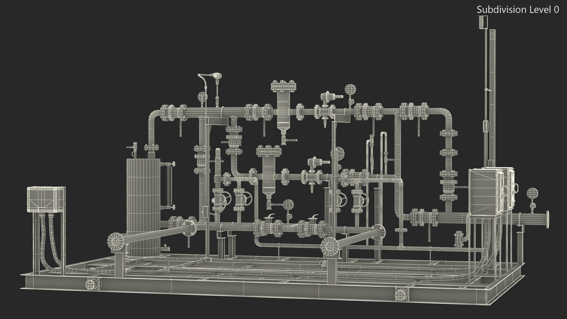 LNG Gas Filling Station Pipe Block 3D model