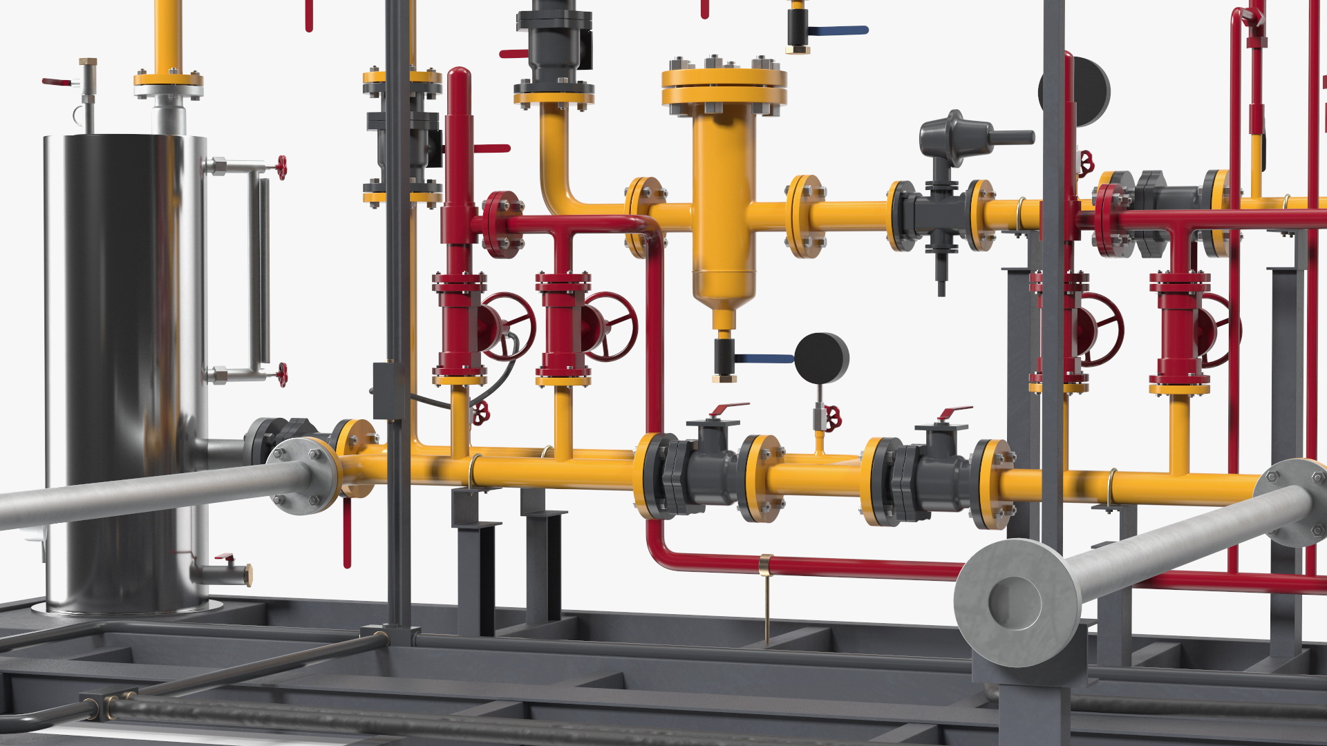 LNG Gas Filling Station Pipe Block 3D model