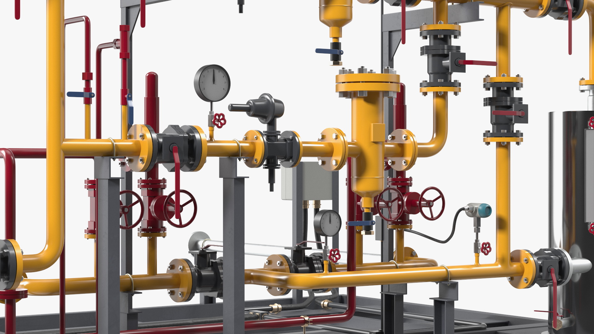 LNG Gas Filling Station Pipe Block 3D model
