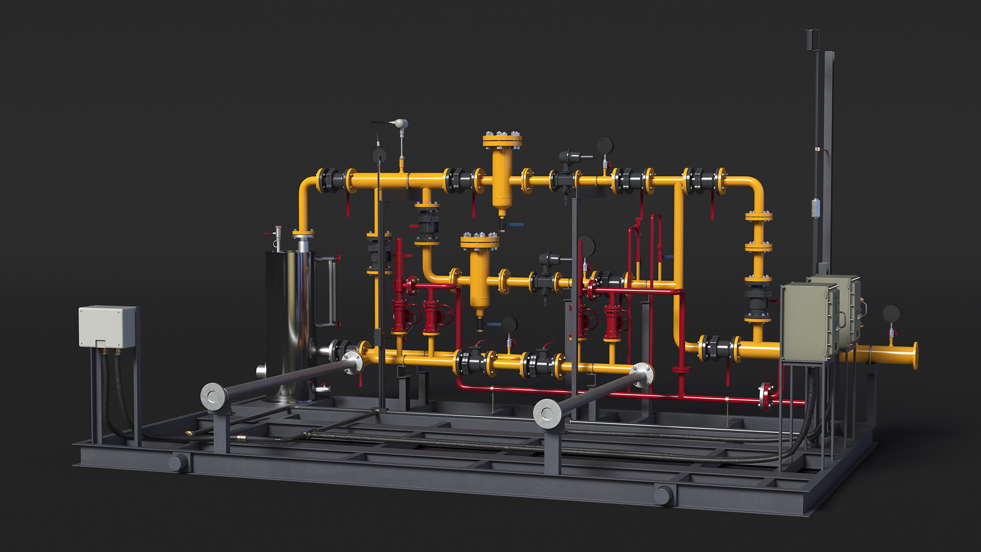 LNG Gas Filling Station Pipe Block 3D model