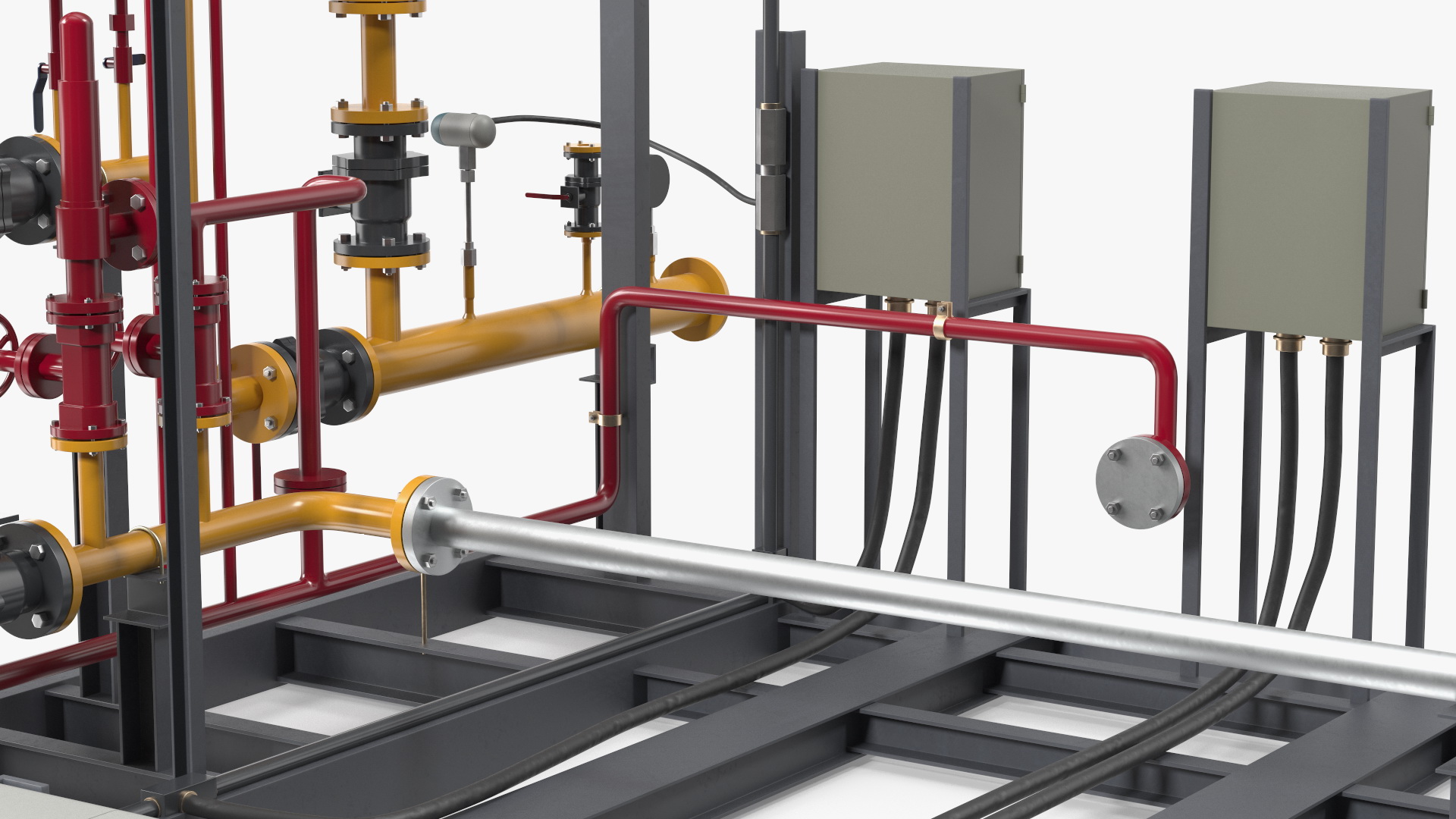 LNG Gas Filling Station Pipe Block 3D model