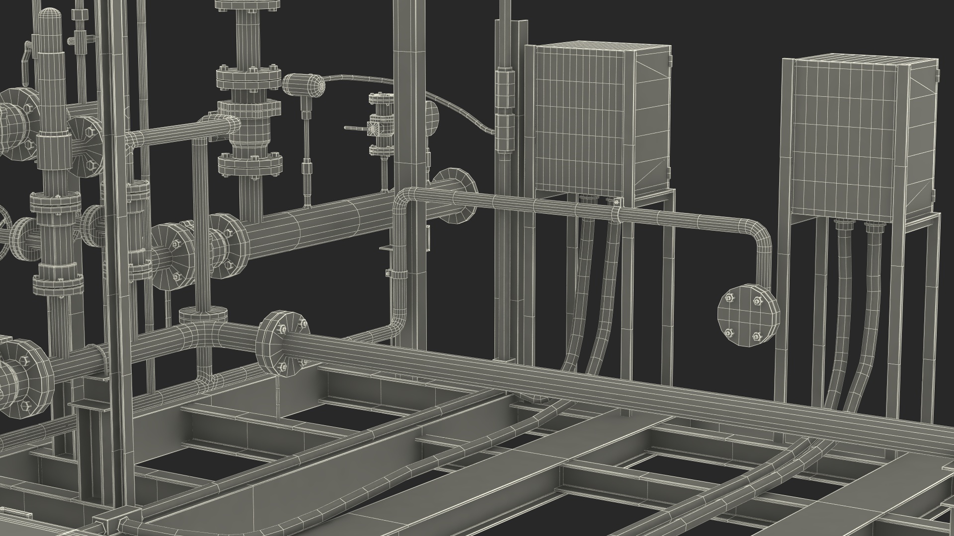 LNG Gas Filling Station Pipe Block 3D model