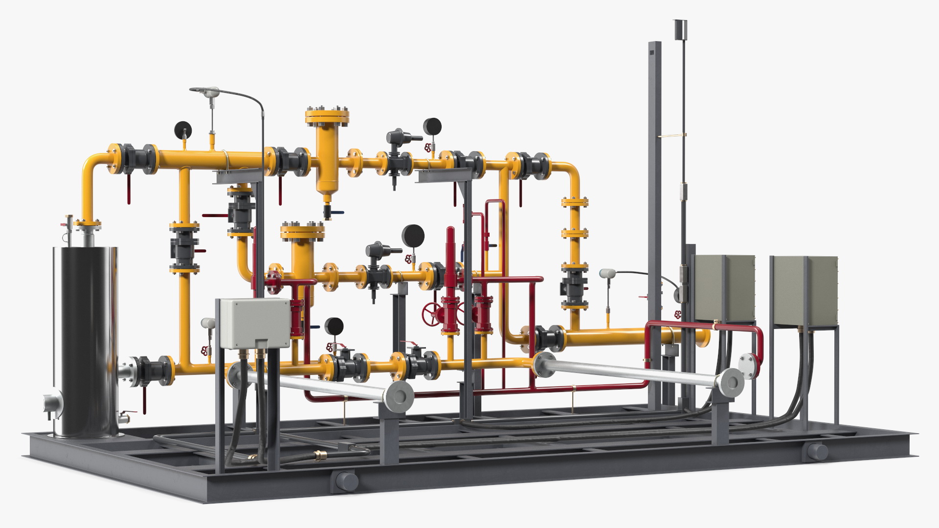 LNG Gas Filling Station Pipe Block 3D model